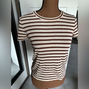 Madewell stripped tee with glitter side xs